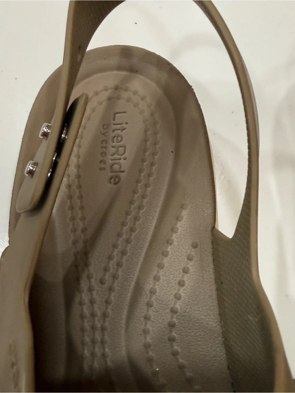 CROCS Women's Olive Taupe Double-Strap Platform Sandals